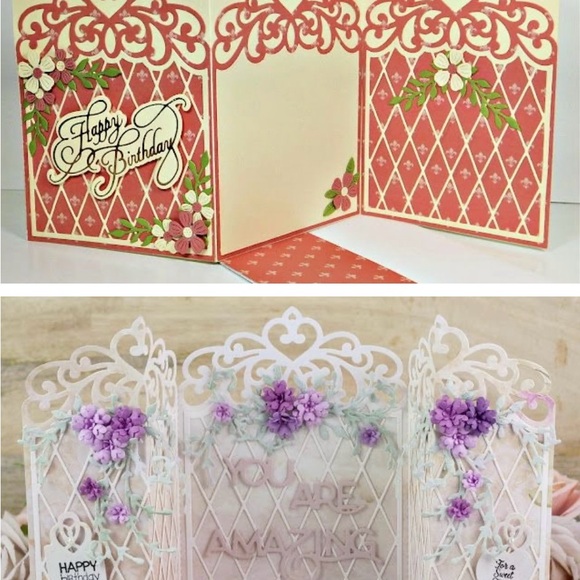 BEAUTIFUL Spellbinders 13pc Tiara Trifold Club Die Of The Month - Picture 5 of 11
